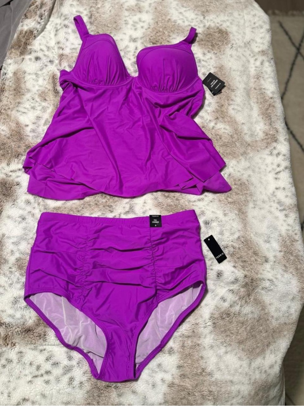 torrid Bright Purple Ruched Tankini Set